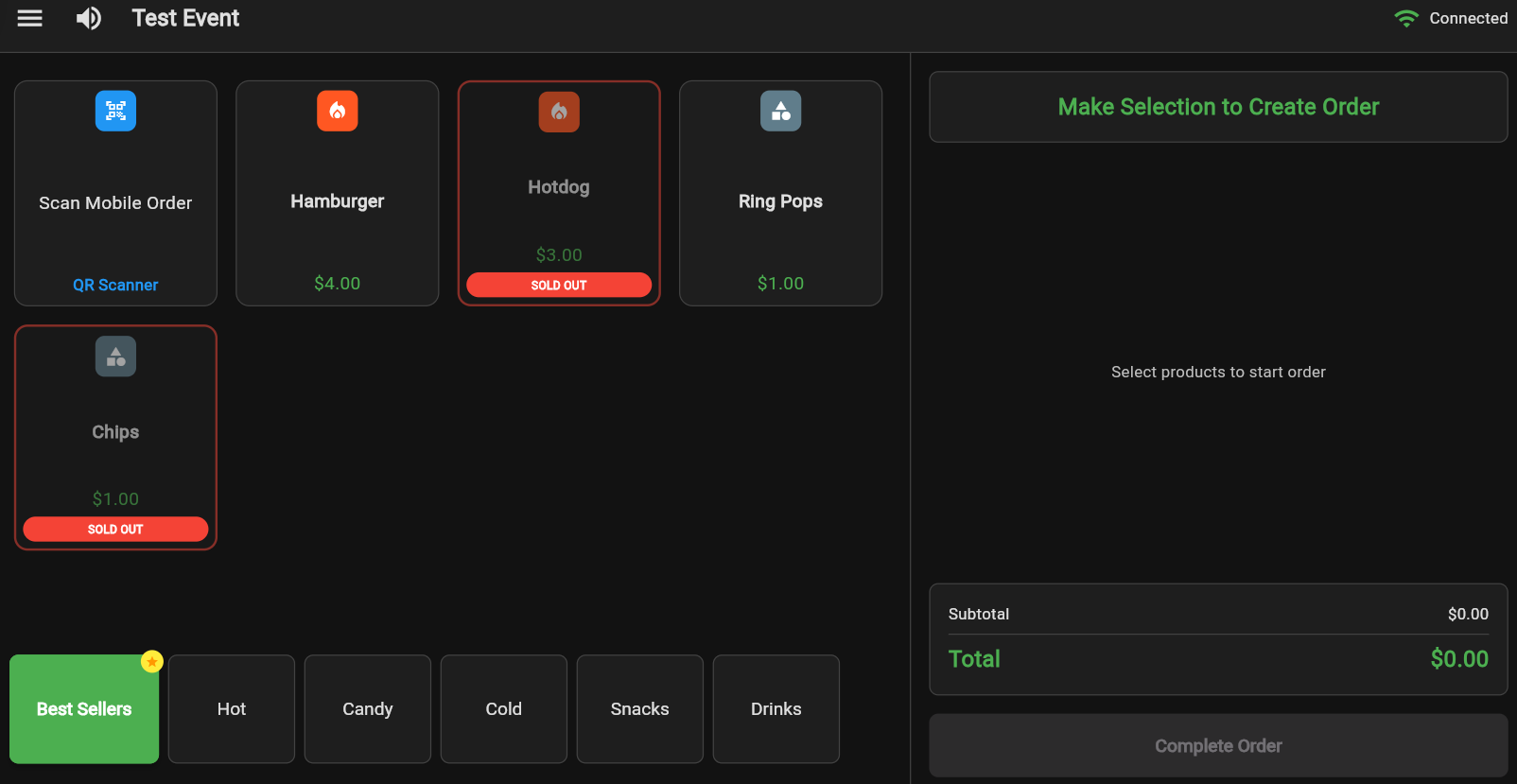 Sold out product handling